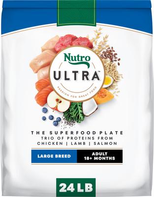 Ultra Adult Large Breed High Protein Trio of Proteins Chicken, Lamb & Salmon Dry Dog Food, 24-lb bag