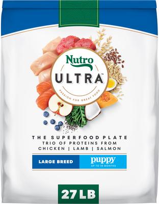 Ultra Puppy Large Breed High Protein Trio of Proteins Chicken, Lamb & Salmon Dry Dog Food, 27-lb bag
