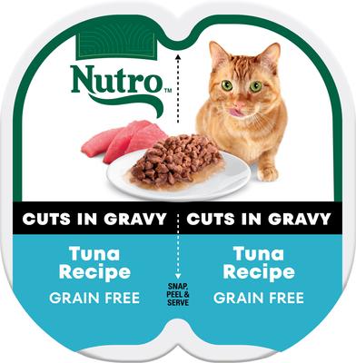 Perfect Portions Grain-Free Cuts in Gravy Tuna Recipe Adult Wet Cat Food Trays, 2.65-oz, case of 24 twin-packs
