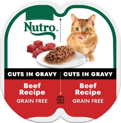Perfect Portions Grain-Free Cuts in Gravy Variety Pack Chicken & Beef Recipe Adult Cat Food Trays, 2.64-oz, case of 12 twin-packs