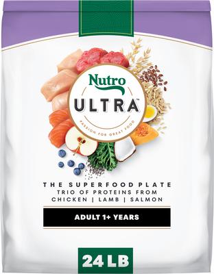 Ultra Adult High Protein Trio of Proteins Chicken, Lamb & Salmon Dry Dog Food, 24-lb bag