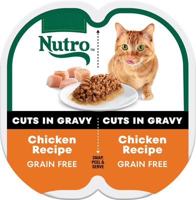 Perfect Portions Grain-Free Cuts in Gravy Chicken Recipe Adult Wet Cat Food Trays, 2.65-oz, case of 24 twin-packs