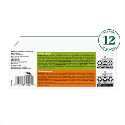 Perfect Portions Turkey & Chicken Variety Pack Grain-Free Soft Pate Wet Cat Food, 2.65-oz, case of 12 twin-packs