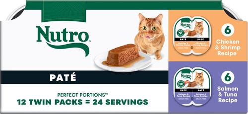 Perfect Portions Grain-Free Chicken & Shrimp Soft Pate Wet Cat Food, 2.6-oz, case of 24 twin-packs