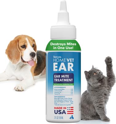 HomeVet Dog & Cat Ear Mite Treatment, 2-fl oz bottle