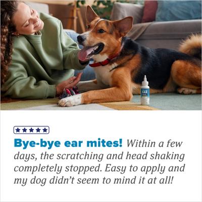 HomeVet Dog & Cat Ear Mite Treatment, 2-fl oz bottle