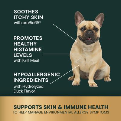 Allergy & Itch Support Duck Flavored Allergy Plus Skin & Immune Supplement for Dogs, 75 Count