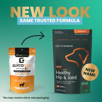 GlycoFlex 3 Chicken Flavored Chews with Glucosamine & Green-Lipped Mussel Supplement for Small Dogs, 60 count