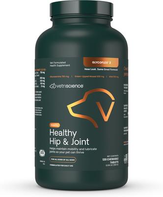 GlycoFlex 2 Healthy Hip & Joint Chicken Flavored Chewable Tablets Supplement for Dogs, 120 count