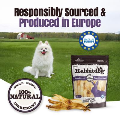 Rabbitdog Rabbit Ears Dog Natural Chew Treats, 10-oz bag, 15 count