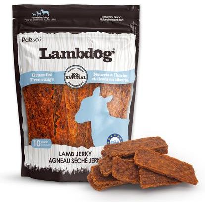 Golosinas de carne seca sin cereales Lambdog Lambdog, bolsa de 8 oz, 10 unidades
