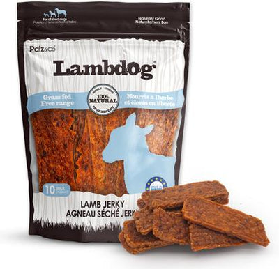 Golosinas de carne seca sin cereales Lambdog Lambdog, bolsa de 8 oz, 10 unidades