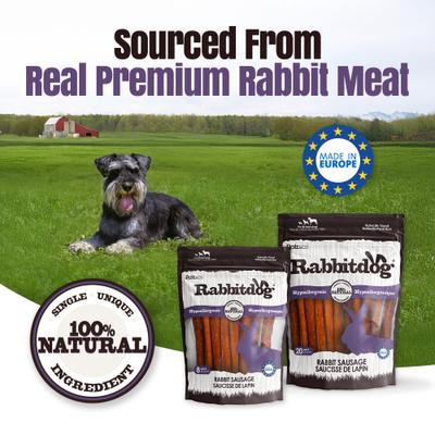 Rabbitdog Rabbit Grain-Free Soft & Chewy Sausage Dog Treats, 20-oz bag, 20 count