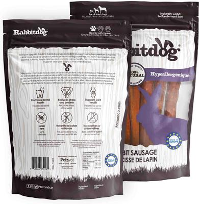 Rabbitdog Rabbit Grain-Free Soft & Chewy Sausage Dog Treats, 12-oz bag, 8 count