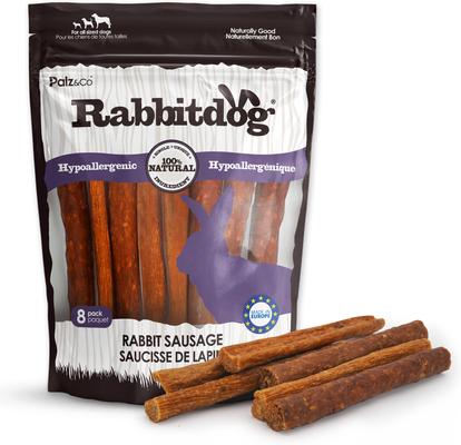 Rabbitdog Rabbit Grain-Free Soft & Chewy Sausage Dog Treats, 12-oz bag, 8 count
