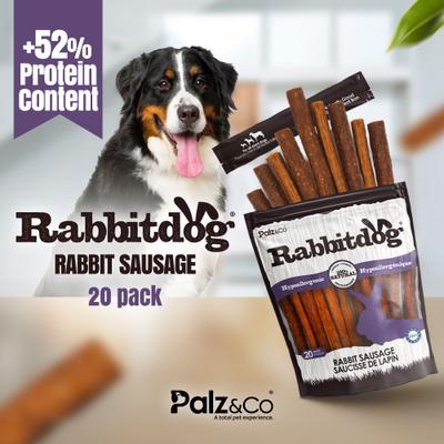 Rabbitdog Rabbit Grain-Free Soft & Chewy Sausage Dog Treats, 20-oz bag, 20 count