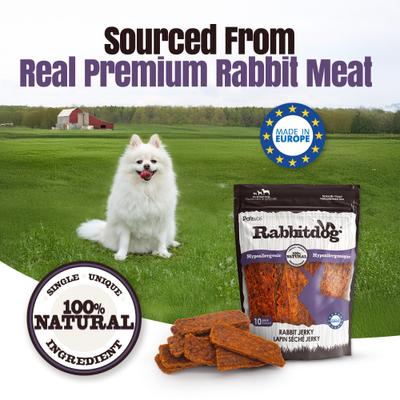 Rabbitdog Rabbit Grain-Free Jerky Dog Treats, 8-oz bag, 10 count