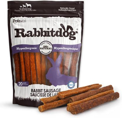 Rabbitdog Rabbit Grain-Free Soft & Chewy Sausage Dog Treats, 20-oz bag, 20 count