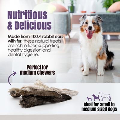 Rabbitdog Rabbit Ears Furry Dog Natural Chew Treats, 10-oz bag, 15 count