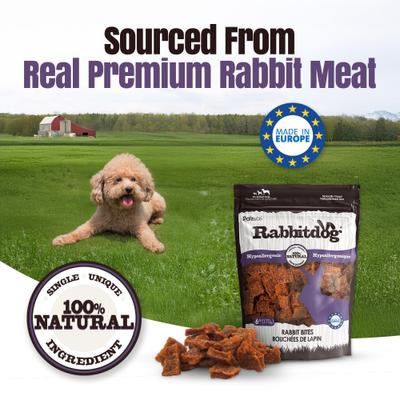 Rabbitdog Rabbit Grain-Free Soft & Chewy Bites Dog Treats, 6-oz bag