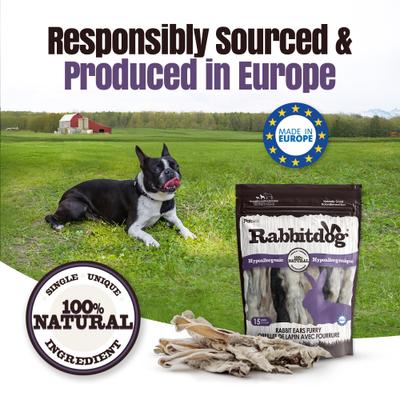 Rabbitdog Rabbit Ears Furry Dog Natural Chew Treats, 10-oz bag, 15 count