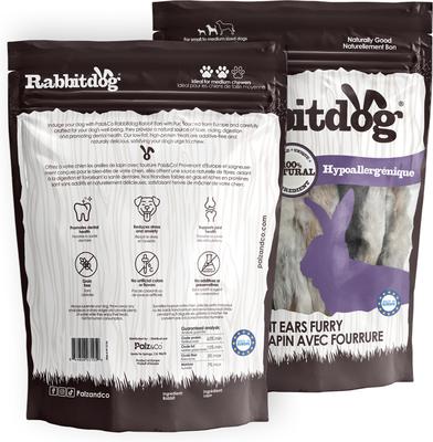 Rabbitdog Rabbit Ears Furry Dog Natural Chew Treats, 10-oz bag, 15 count