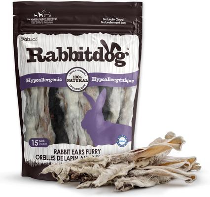 Rabbitdog Rabbit Ears Furry Dog Natural Chew Treats, 10-oz bag, 15 count