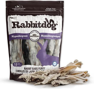 Rabbitdog Rabbit Ears Furry Dog Natural Chew Treats, 10-oz bag, 15 count