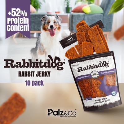 Rabbitdog Rabbit Grain-Free Jerky Dog Treats, 8-oz bag, 10 count
