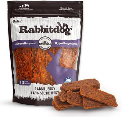 Rabbitdog Rabbit Grain-Free Jerky Dog Treats, 8-oz bag, 10 count
