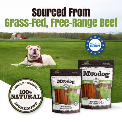 Moodog Beef Grain-Free Soft & Chewy Sausage Dog Treats, 12-oz bag, 8 count