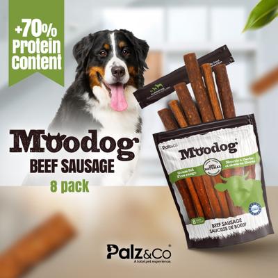 Moodog Beef Grain-Free Soft & Chewy Sausage Dog Treats, 12-oz bag, 8 count