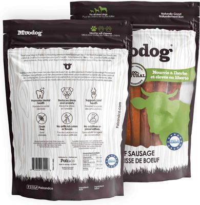 Moodog Beef Grain-Free Soft & Chewy Sausage Dog Treats, 12-oz bag, 8 count
