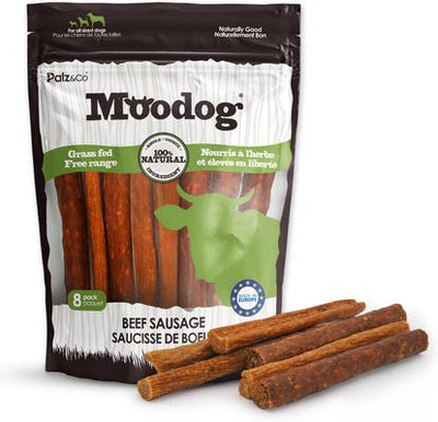 Moodog Beef Grain-Free Soft & Chewy Sausage Dog Treats, 12-oz bag, 8 count