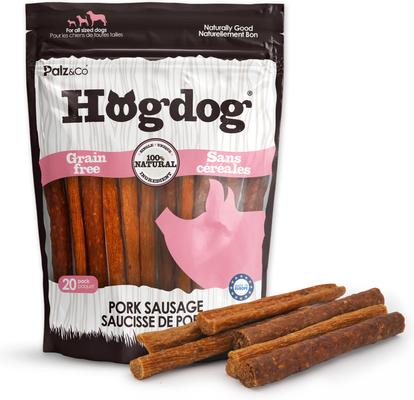 Hogdog Pork Grain-Free Soft & Chewy Sausage Dog Treats, 20-oz bag, 20 count