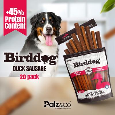 Birddog Duck Grain-Free Soft & Chewy Sausage Dog Treats, 20-oz bag, 20 count