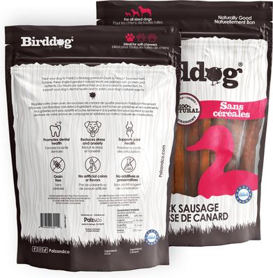 Birddog Duck Grain-Free Soft & Chewy Sausage Dog Treats, 20-oz bag, 20 count