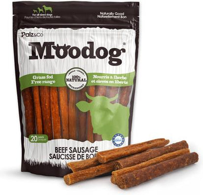 Moodog Beef Grain-Free Soft & Chewy Sausage Dog Treats, 20-oz bag, 20 count