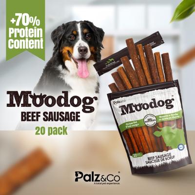 Moodog Beef Grain-Free Soft & Chewy Sausage Dog Treats, 20-oz bag, 20 count