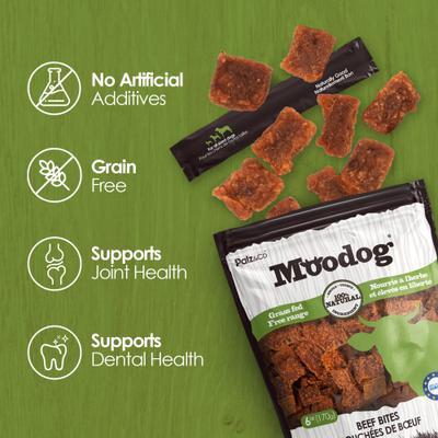 Moodog Beef Grain-Free Soft & Chewy Bites Dog Treats, 6-oz bag