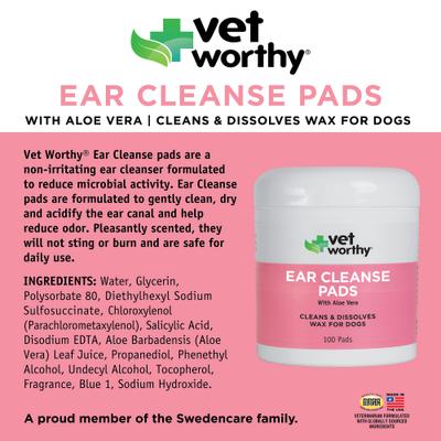 Ear Cleansing Dog Pads, 100 count