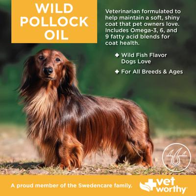 Wild Pollock Oil Liquid Skin & Coat Supplement for Dogs, 16-fl oz bottle