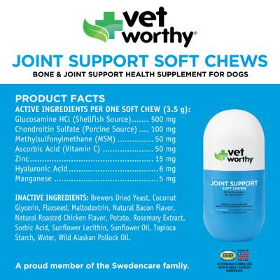 Soft Chew Joint Support Supplement for Dogs, 60 count