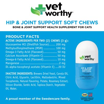 Feline Soft Chew Hip & Joint Support Supplement for Dogs, 60 count