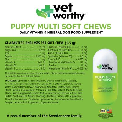 Multi-Vitamins Soft Chew Supplement for Puppies, 60 count