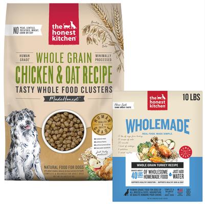 Bundle: The Honest Kitchen Whole Grain Turkey Recipe Dehydrated Food + Food Clusters Whole Grain Chicken & Oat Recipe Dog Food