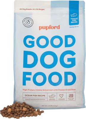 Good Dog Food Kibble Ocean Fish Recipe High Protein Freeze-Dried Dog Food, 3.5-lb bag