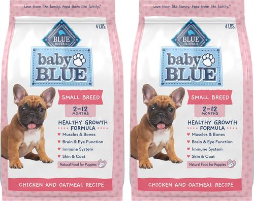 Baby Blue Healthy Small Breed Growth Formula Natural Chicken & Oatmeal Rice Recipe Puppy Dry Food, 8-lb bundle