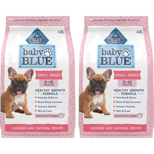 Alimento seco para cachorros Baby Blue Healthy Small Breed Growth Formula con pollo natural y avena y arroz, paquete de 8 lb