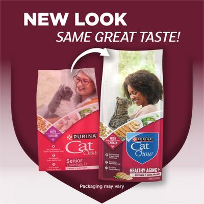 Essentials 7+ Immune + Joint Health Recipe Senior Dry Cat Food, 3.15-lb bag, case of 4